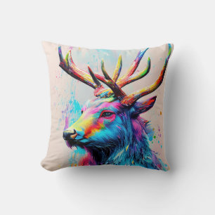 Stag Deer Animal Discovery Adventure Nature Planet Throw Pillow