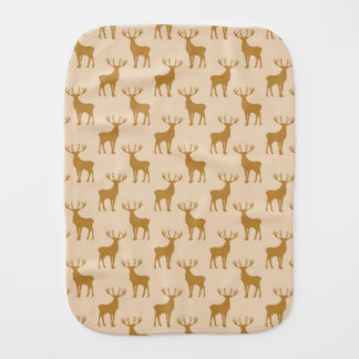Stag Deer Pattern in Browns Burp Cloth
