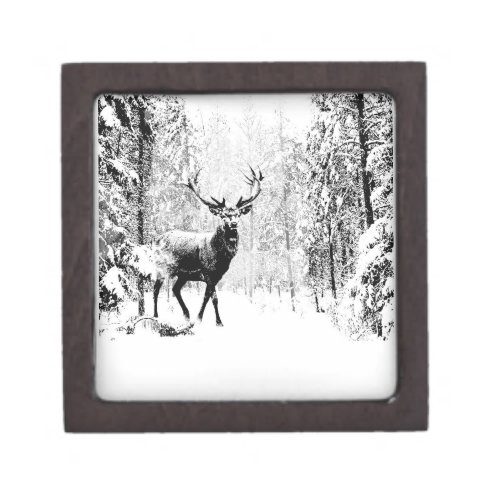 Stag Deer Winter Forest Wildlife Animal Nature Art Gift Box