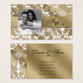 Stag & Doe Ticket Damask Floral Gold White (Front & Back)
