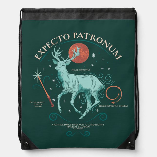 Stag Expecto Patronum Graphic Drawstring Bag (Front)