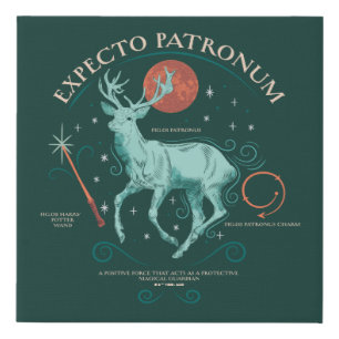 Stag Expecto Patronum Graphic Faux Canvas Print