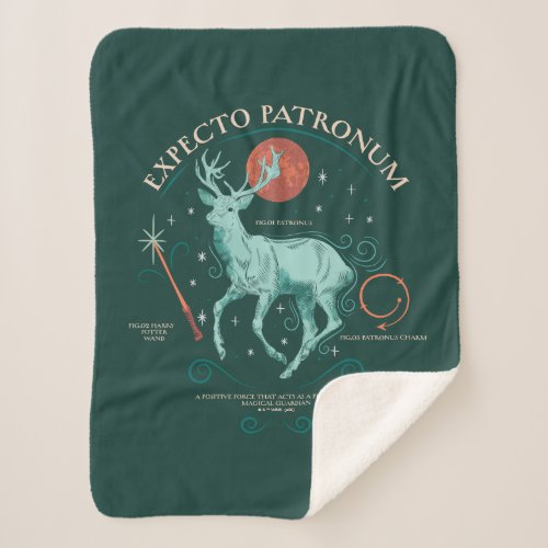 Stag Expecto Patronum Graphic Sherpa Blanket