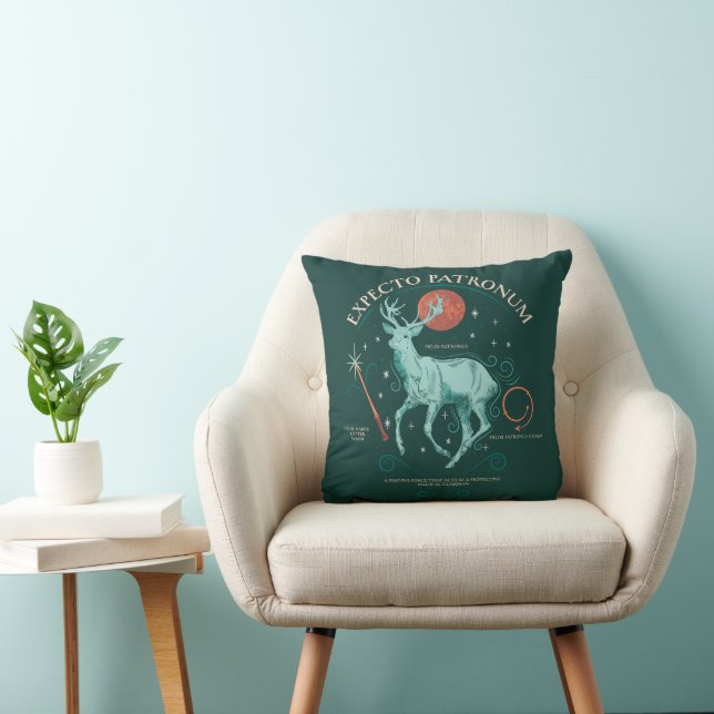 Stag Expecto Patronum Graphic Throw Pillow (Chair)