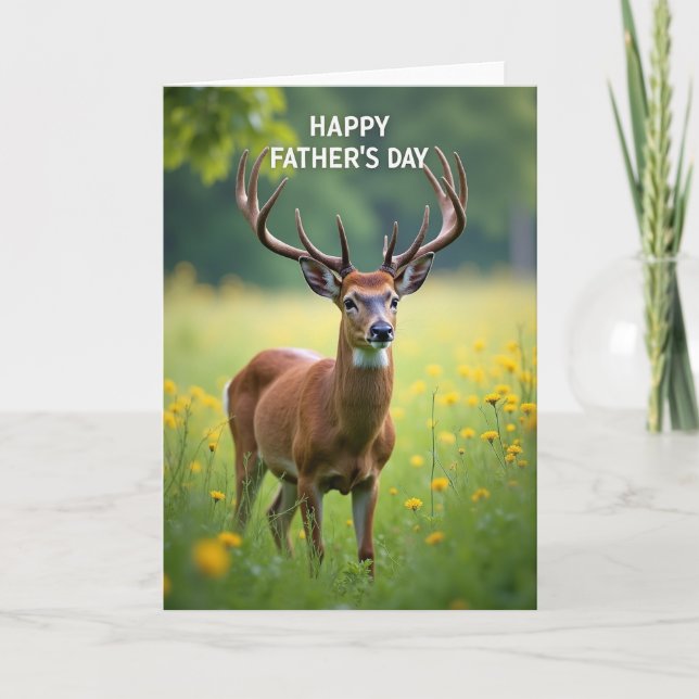 Stag Illustration Fathers Day Card (Front)