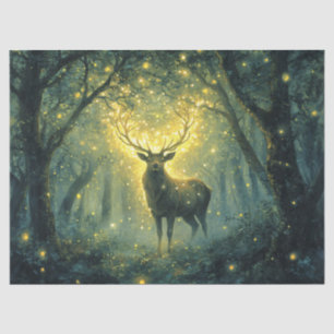 Stag in an Enchanted Forest Decoupage Tissue Paper