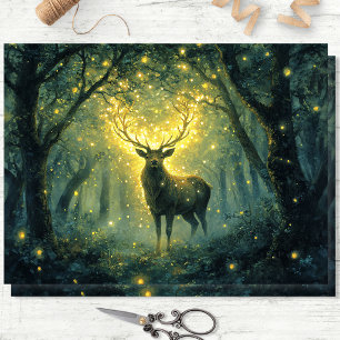 Stag in an Enchanted Forest Decoupage Tissue Paper