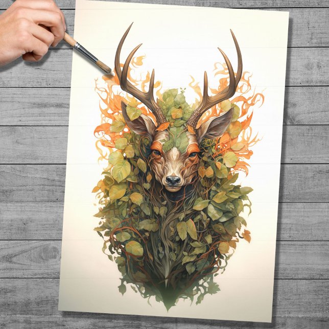 Stag In Foliage 3 Decoupage Paper (Creator Uploaded)