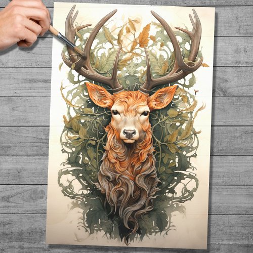Stag In Foliage 4 Decoupage Paper
