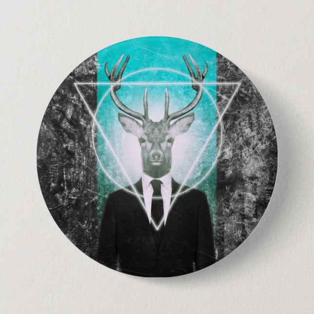 Stag in suit button (Front)