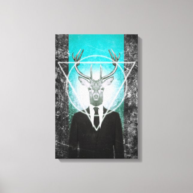 Stag in suit canvas print (Front)