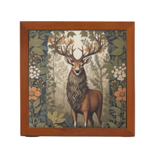 Stag In the Forest William Morris Inspired  Desk Organizer