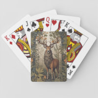 Stag In the Forest William Morris Inspired  Playing Cards