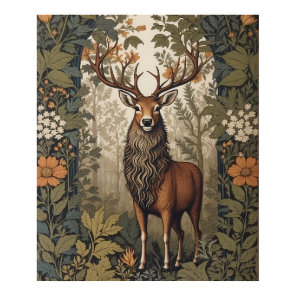 Stag In the Forest William Morris Inspired  Poster