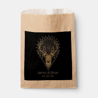 Stag Mandala Wedding Favor Bag