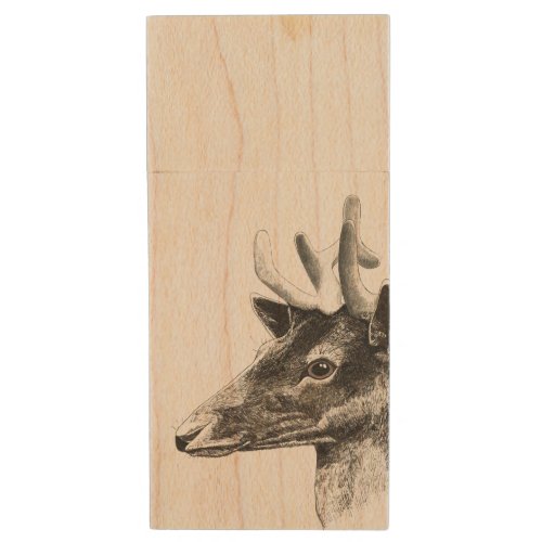 stag Maple wood USB drive