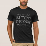 Stag night bachelor party t shirt for groom to be<br><div class="desc">Vintage stag night bachelor party t shirt for groom to be. Buy me a shot i'm tying the knot tee for groom to be. Funny drinking quote for bachelor gag / stag night. Wedding humor. Slogan with distressed look letters. Personalizable text for boys night out. Cool masculine manly design for...</div>