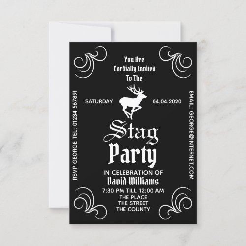 Stag Party Celebration Invitation