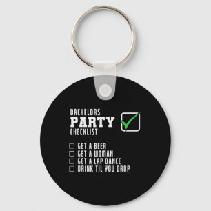 Stag Party Checklist Keychain