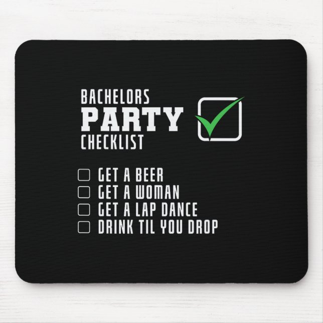 Stag Party Checklist  Mouse Pad (Front)