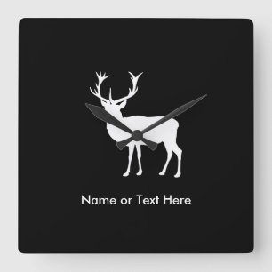 Stag Party - Elegant Drawing of a Stag Square Wall Clock