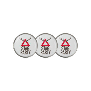 Stag party logo golf ball marker