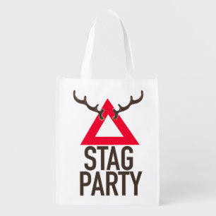 Stag party logo grocery bag
