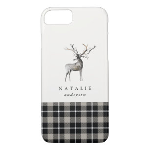 Stag reindeer plaid check winter iPhone 8/7 case