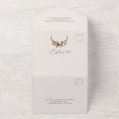 stag rust terracotta floral rustic elegant all in all in one invitation ...