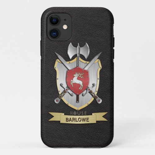 Stag Sigil Battle Crest Black iPhone 11 Case