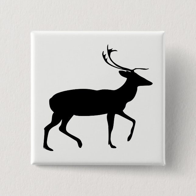 Stag Silhouette Pinback Button (Front)
