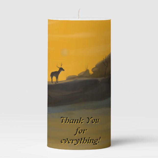 Stag, Splendor Pillar Candle (Front)