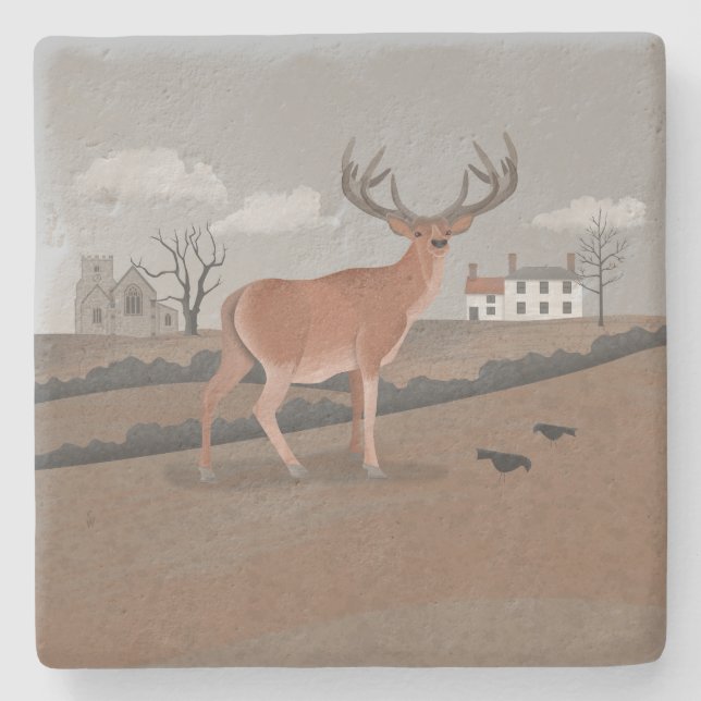 Stag Stone Coaster (Front)
