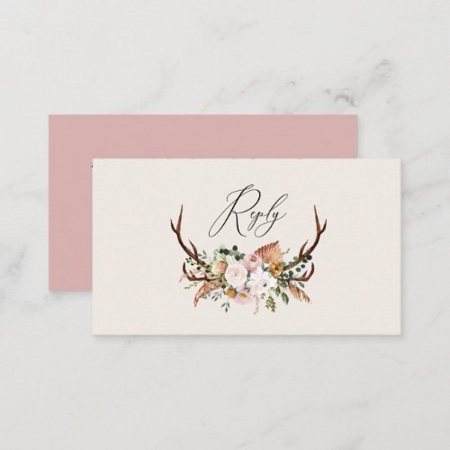 Stag terracotta pink floral elegant wedding budget enclosure card