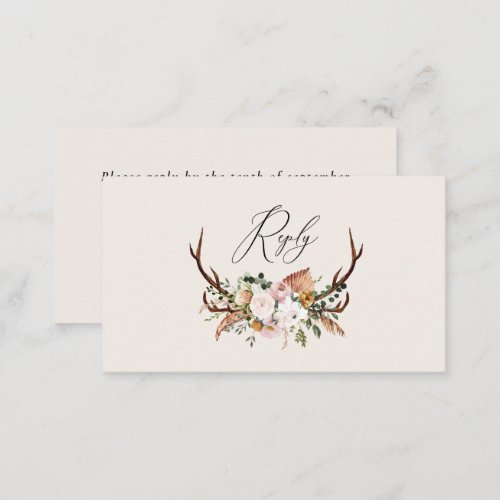 Stag terracotta pink floral elegant wedding budget enclosure card