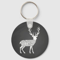 stag venison deer elk game hunt butcher meat cuts keychain