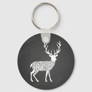 stag venison deer elk game hunt butcher meat cuts keychain