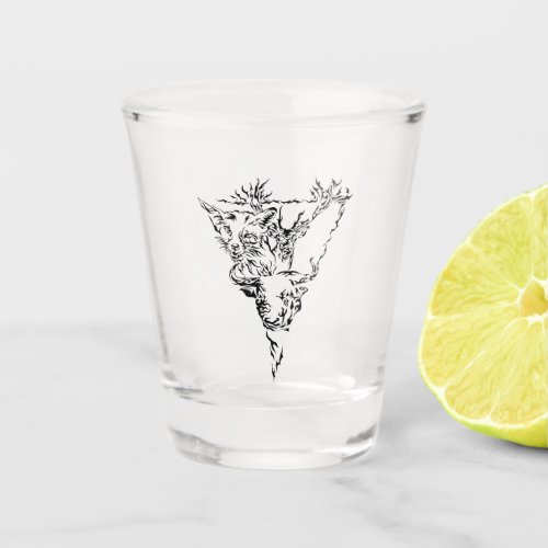 Stag Vixen and Bull Neotribal design  Shot Glass