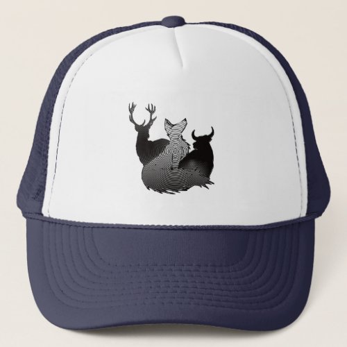 Stag Vixen  Bull Hypnotic  Design Trucker Hat