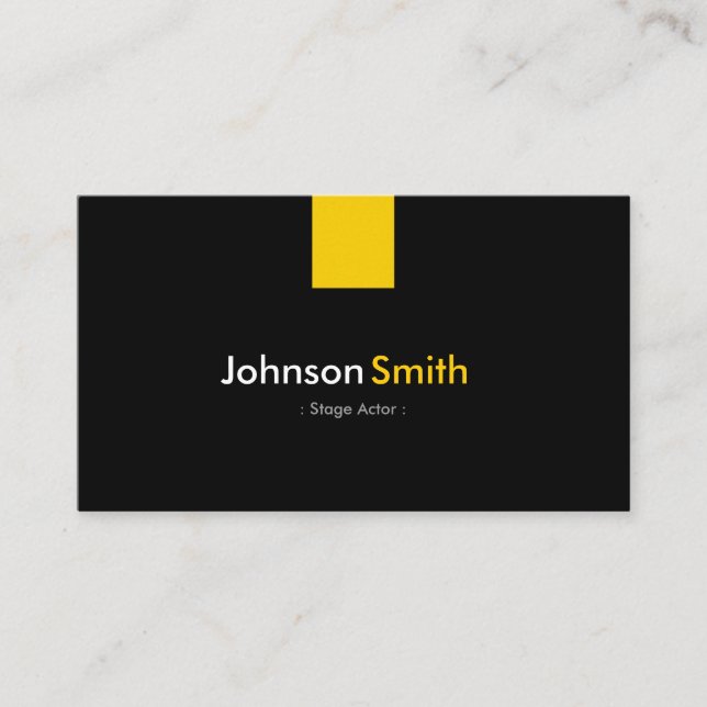 Stage Actor - Modern Amber Yellow Business Card (Front)
