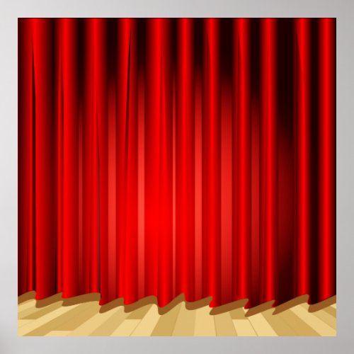 Stage Curtain SchoolPortrait Photo Booth Backdrop Poster