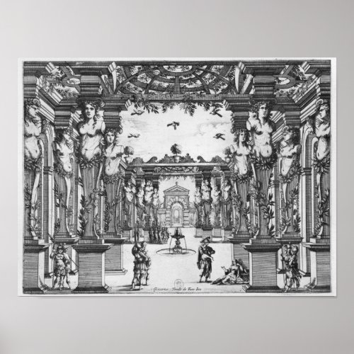 Stage design by Giacomo Torelli  for Mirame Poster