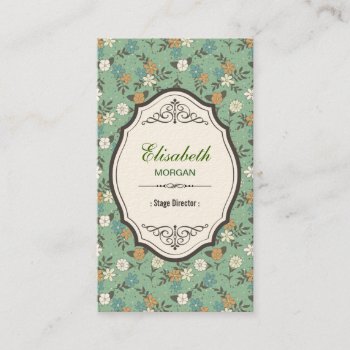 Stage Director - Elegant Vintage Floral Business Card by CardHunter at Zazzle