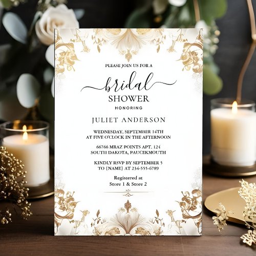 Stage Formal Simple Classic Blank Bridal Shower Invitation