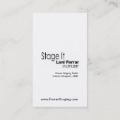 "Stage It" Home Stager, Interior Designer, Realtor Business Card (Back)