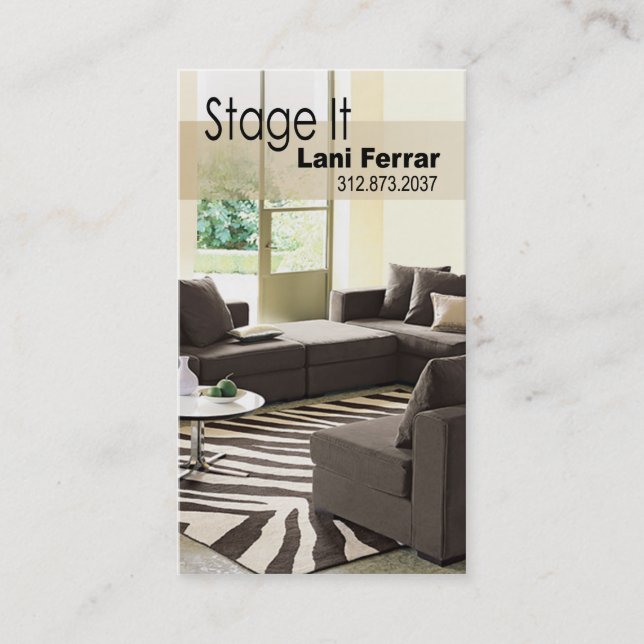 "Stage It" Home Stager, Interior Designer, Realtor Business Card (Front)