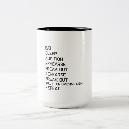 Stage Left Stage Right Funny Broadway Theater Two_Tone Coffee Mug