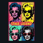 Stage Legend Pop Art Print – Bold Music Icons<br><div class="desc">Celebrate the spotlight with “Stage Legend” — a bold, electrifying pop art print that captures the magnetic energy of fictional music icons at their peak. Inspired by the timeless grid style of Andy Warhol, this four-quadrant artwork features stylized pop stars brought to life in dramatic duotone color combinations, oversized sunglasses,...</div>