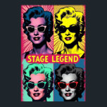 Stage Legend Pop Art Print – Bold Music Icons<br><div class="desc">Celebrate the spotlight with “Stage Legend” — a bold, electrifying pop art print that captures the magnetic energy of fictional music icons at their peak. Inspired by the timeless grid style of Andy Warhol, this four-quadrant artwork features stylized pop stars brought to life in dramatic duotone color combinations, oversized sunglasses,...</div>