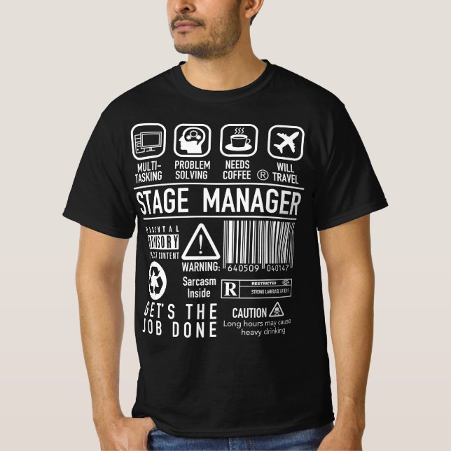 Stage Manager Definition Job Description Symbols T-Shirt (Front)